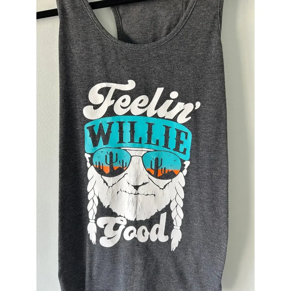 Feeling Willie Good Graphic Gray Tank Small